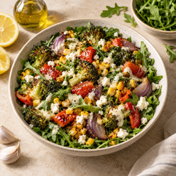 Ofengemüse-Salat mit cremiger Zitronen-Vinaigrette
